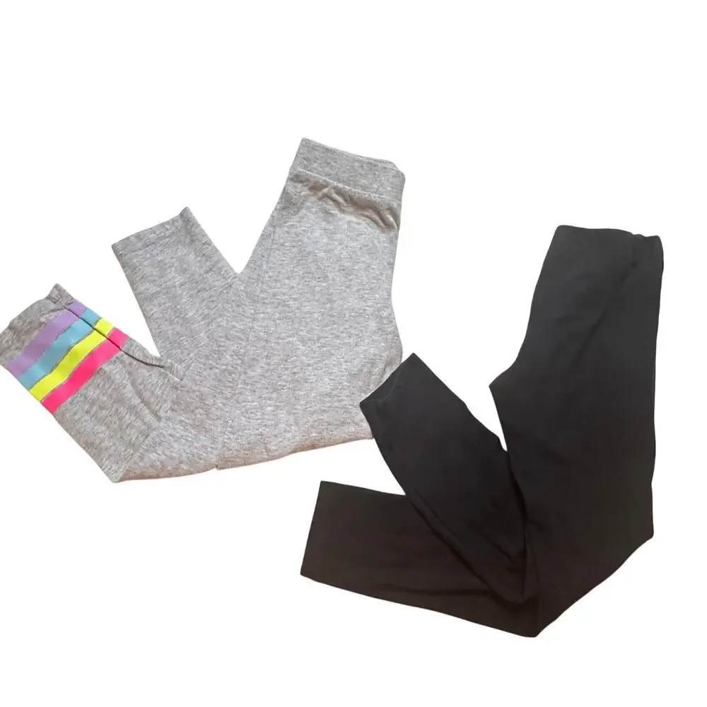 Bundle of Girl's Leggings sz 5/6 Black and Gray Leggings